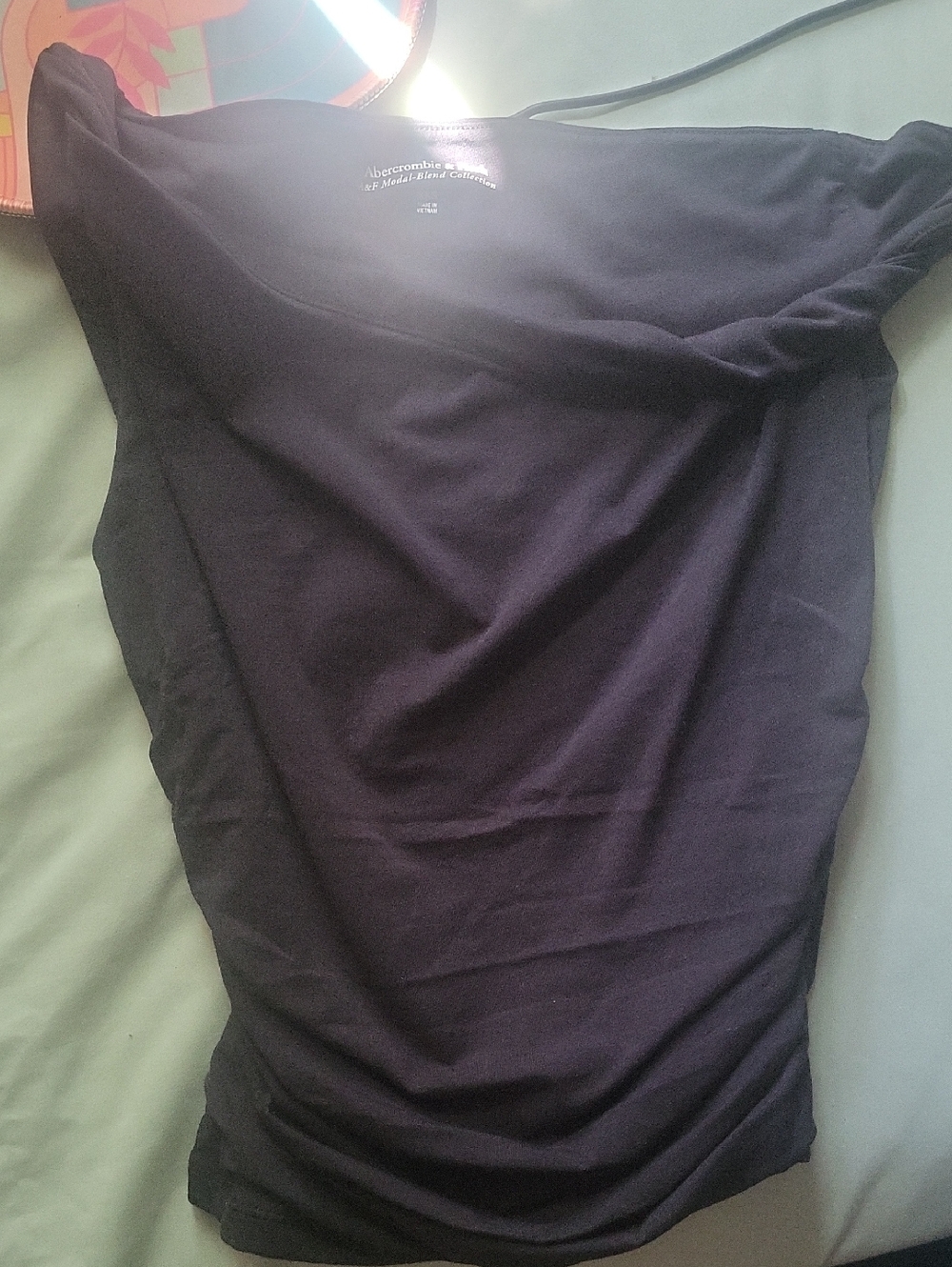 NWOT Abercrombie & Fitch Black Asymmetrical Top XXS - Picture 4 of 8